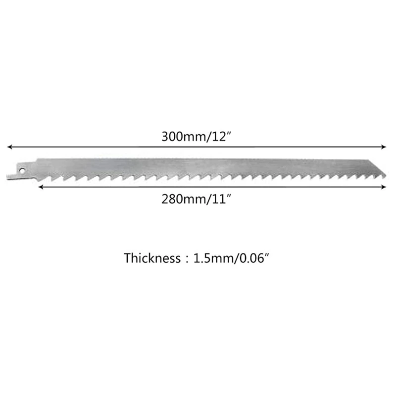 6Pcs 12Inch Reciprocating Saw Blade For Food Cutting Stainless Steel Big Teeth Saw Blades For Freeze Meat, Bone, Turkey,-ABCY