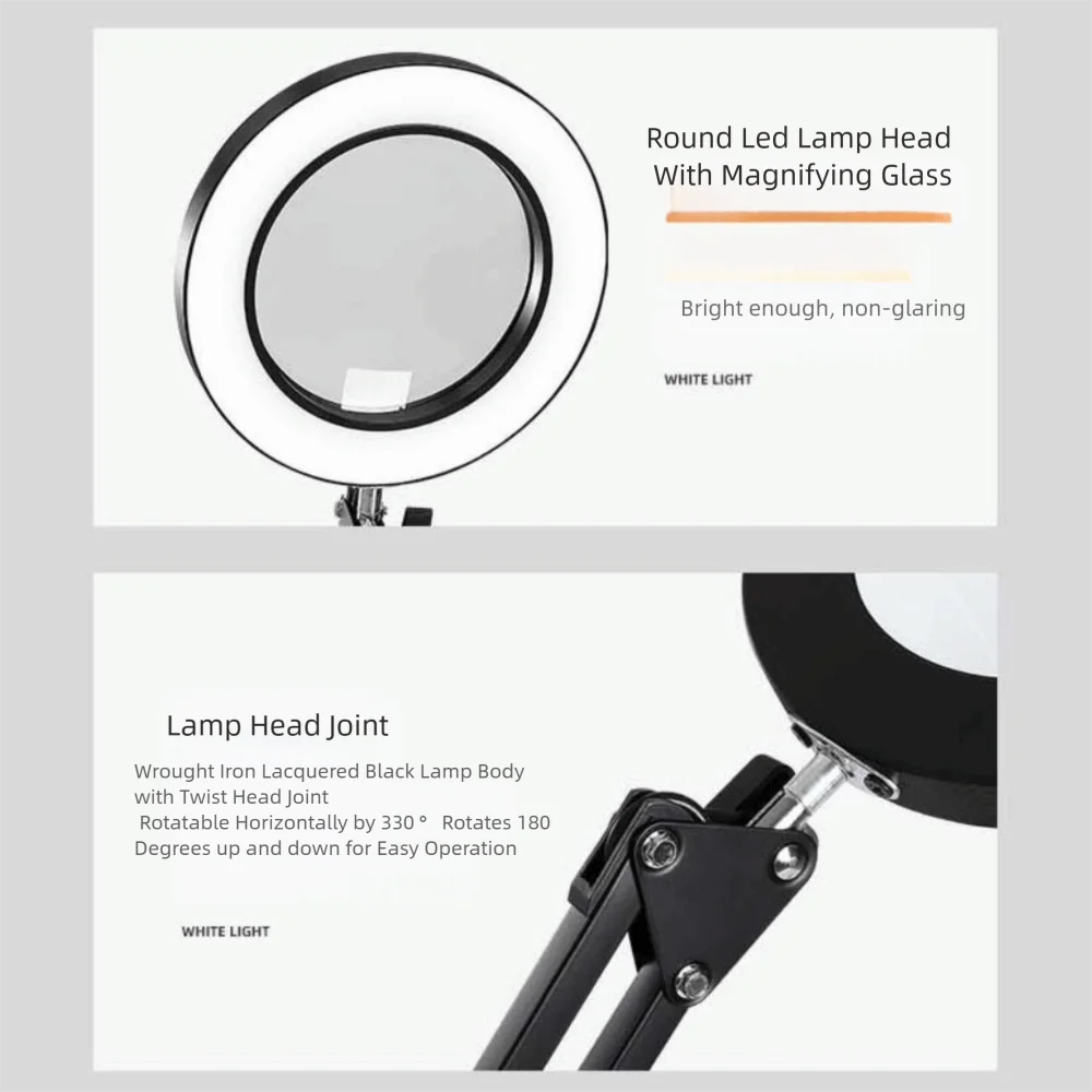 10 Brightness Levels USB Light Metal Construction Clip On Design Folding Arm Lamp Adjustable Folding LED Strip Light