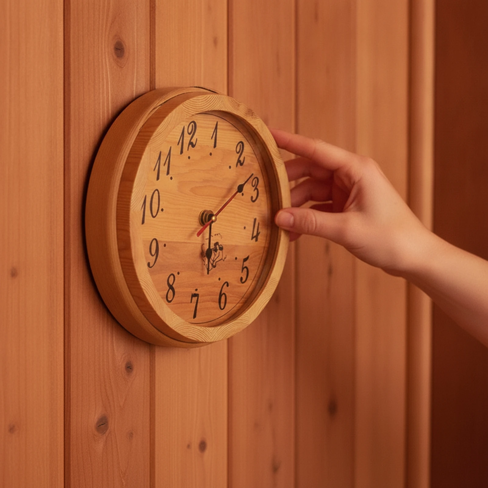 Wooden Sauna Clock Rustic Sauna Clock Simple Practical for Spa Managers