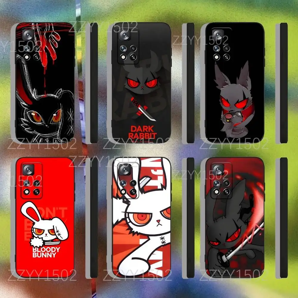 

BloodyS BunnyS The Game Phone Case For Samsung S25,S24,Ultra,S20,S30,Plus,S22,S23,Ultra,Plus,5G Black Silicone Soft