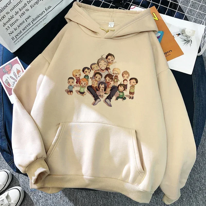 Karasuno Hoodie Volleyball Crow Anime Sport Club Vintage Streetwear Schwarzer Oversized Casual Pullover Langarm – Detail 20