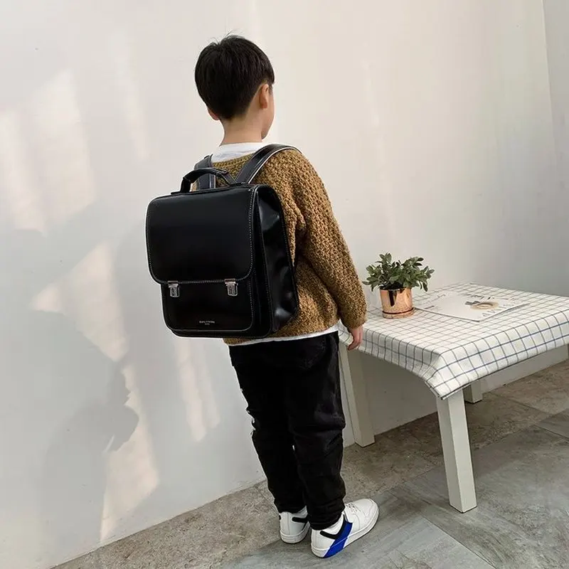 Japanese Style School Backpack For Girl Randoseru  Automatic Satchel  School Bag Embroidery PU Bookbag For Girls