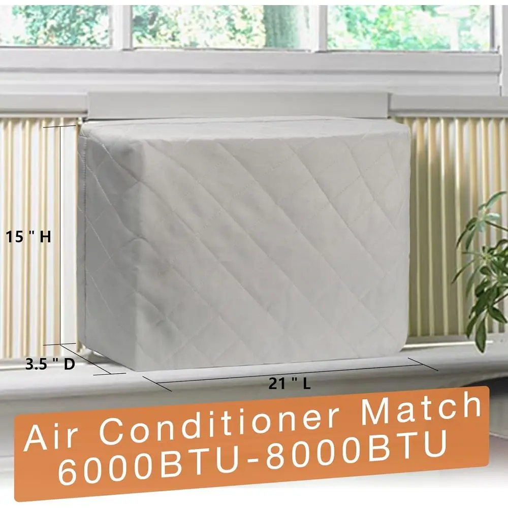 Indoor AC Unit Covers - Double Insulated with Elastic Straps for Window Air Conditioners