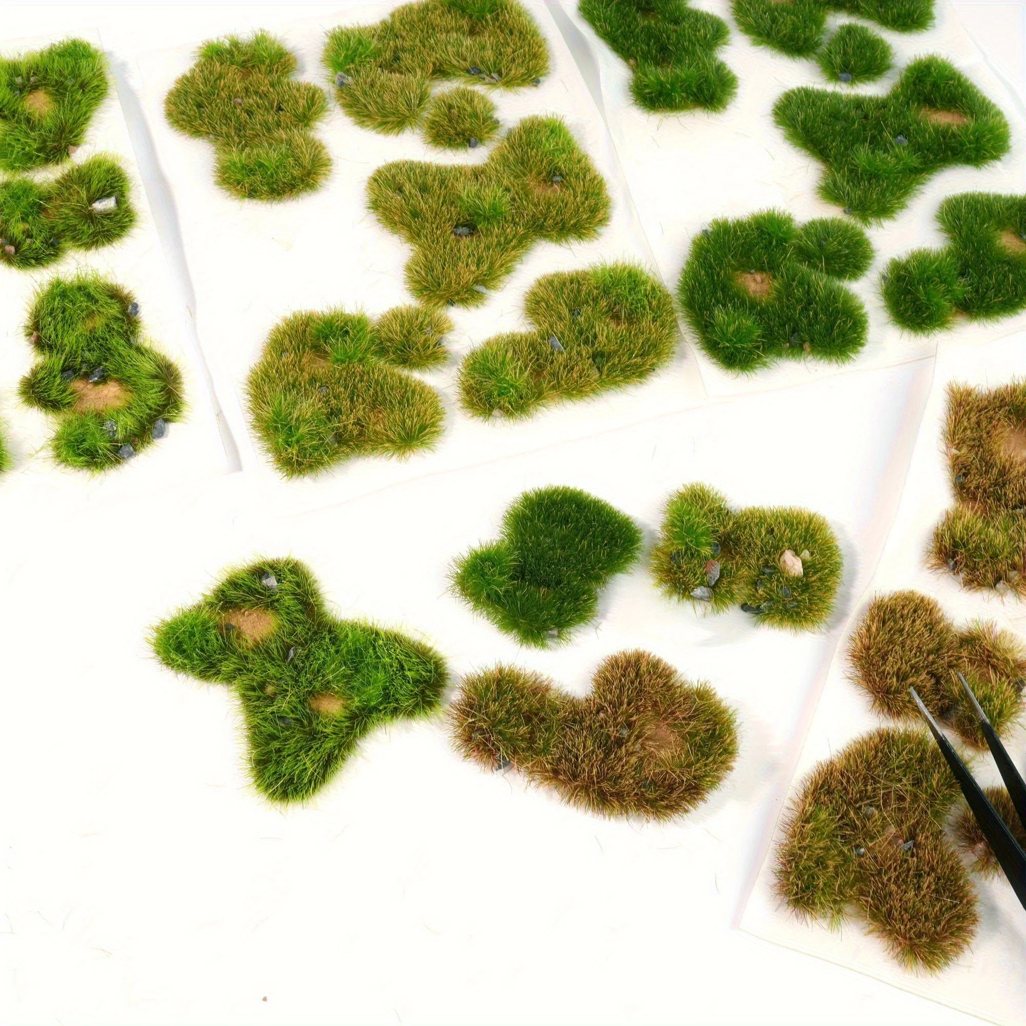 1box Static Model Grass Garden Blocks,Easy To Use Miniature Model Lawn Blocks Terrain Model Kit for Garden Architecture Diorama
