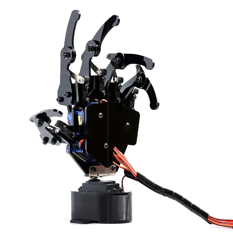 SG90 6 Dof Robotic Arm Hand Bionic 5-Finger Robot Claw Popular Science Early Teaching 9g Servos RC Hand Programmable Robot Kit