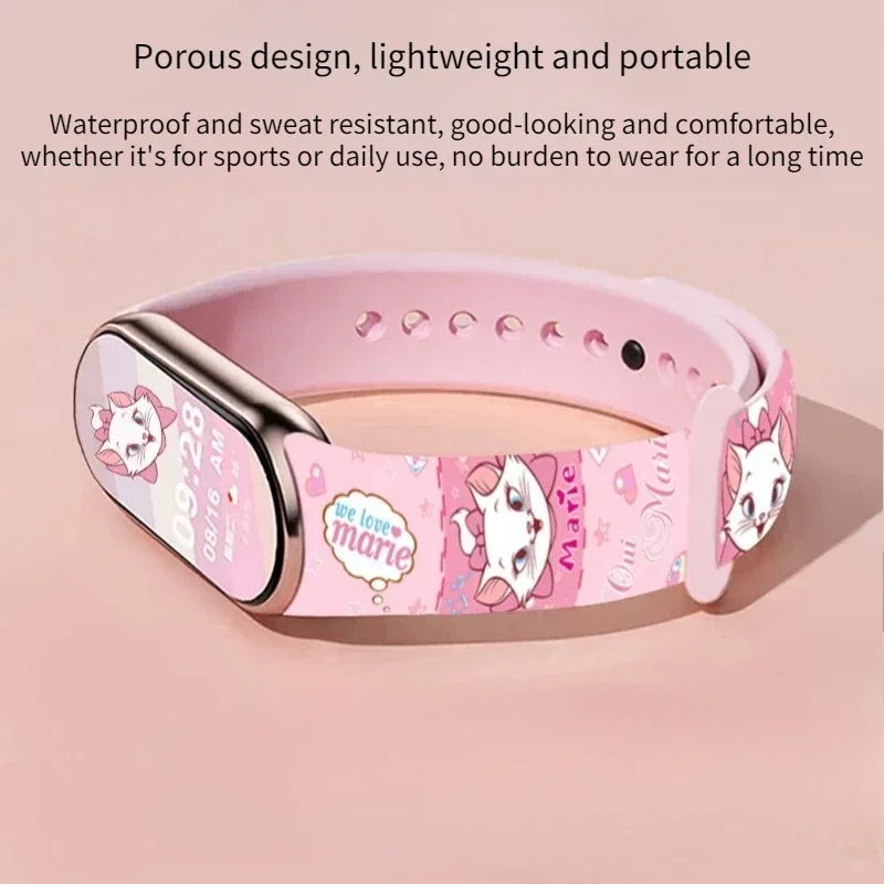 Disney Marie Cat Kids Watches The Aristocats Anime Figures Marie Cat LED Luminous Watch Touch Waterproof Electronic Sports Watch