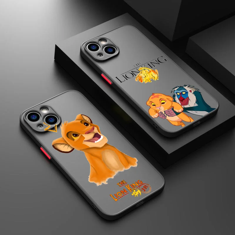 Disney Lion King Phone Case For IPhone16 15 14 11Pro Max 13 12 Mini XS XR X 8 7 Plus Frosted Translucent Frosted Anti Fall Cover