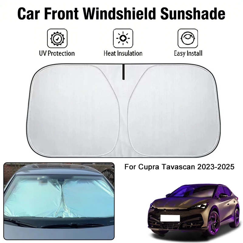 

Foldable Car Windshield Sun Shade UV Block Heat Insulation For Cupra Tavascan 2023-2025 Interior Protection Accessories