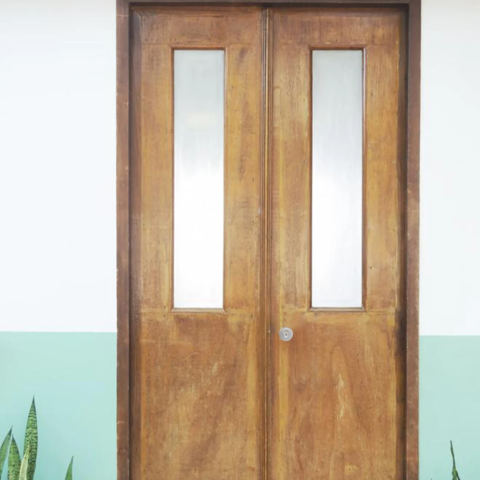 2Sets Lock Core Cover Stainless Steel Keyhole Protector for Door Striker Rust Proof Cold Resistant Decorative Door Accessory