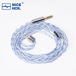 NiceHCK Whitesky HiFi-Kabel 6N versilbert OCC-Kopfhörer-Upgrade-Draht 3,5/2,5/4,4 mm MMCX/2Pin für FX15 Phoenixcall Chu II Kima