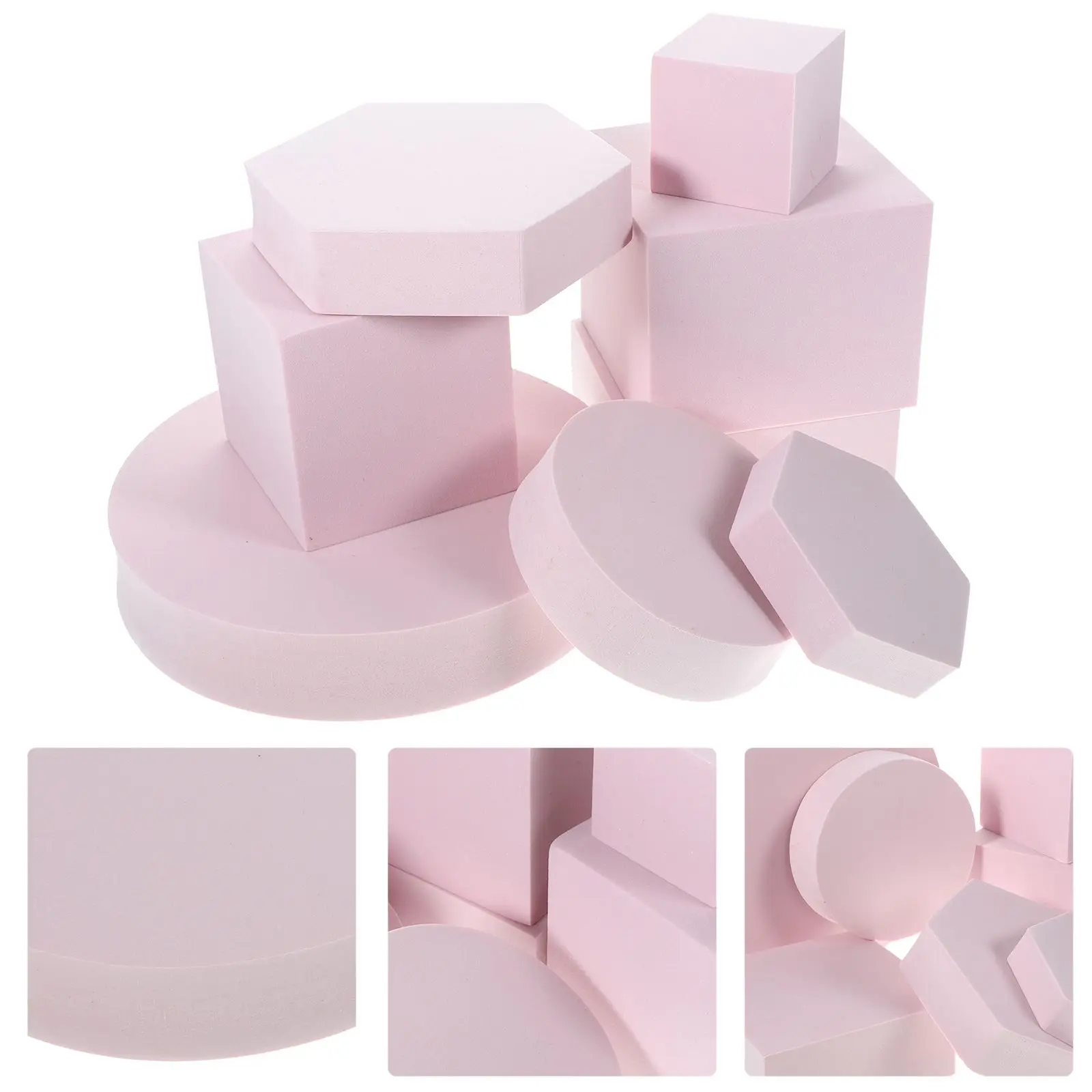 8 Pcs Geometric Three-dimensional Ornaments Lipstick Photography Props for Photoshoot Studio Polymer Foam Product Makeup Shop