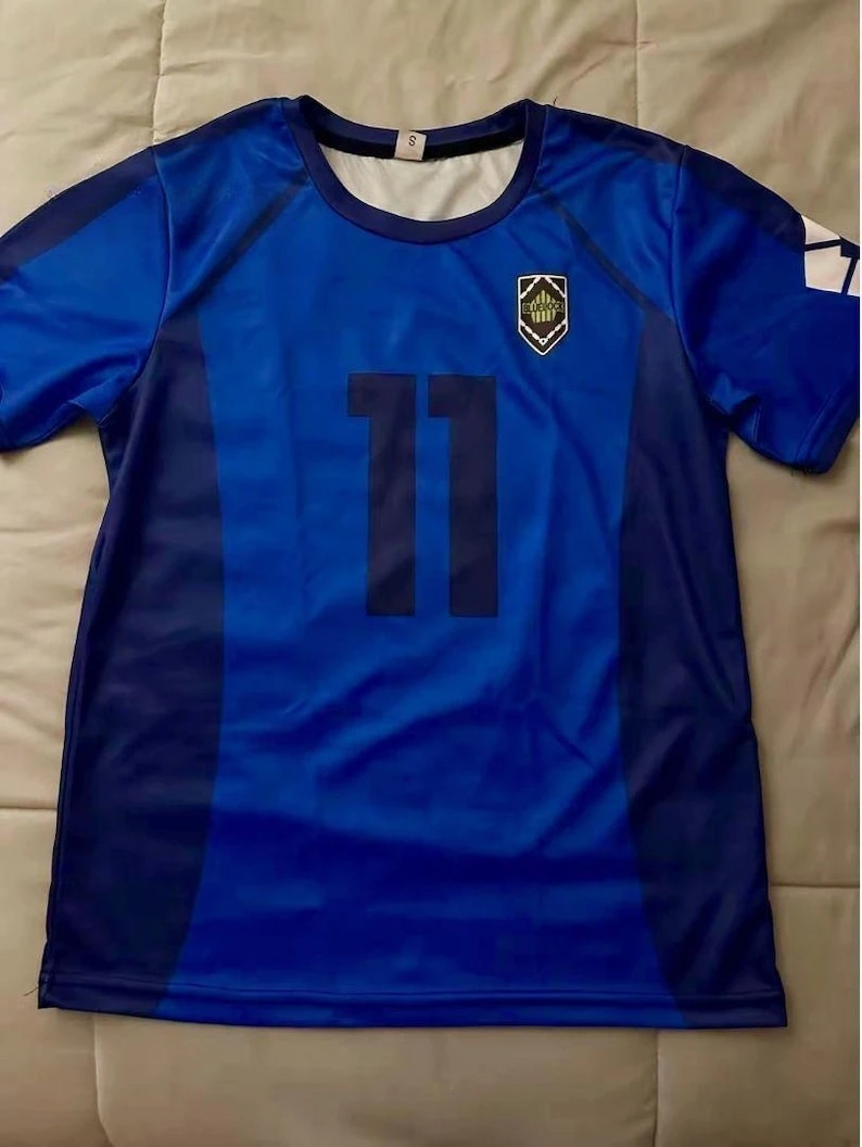 

Мужская летняя одежда с синим замком, Джерси из японского аниме, спортивная футболка с круглым вырезом, 2025 г., быстросохнущая, впитывающая пот, мото