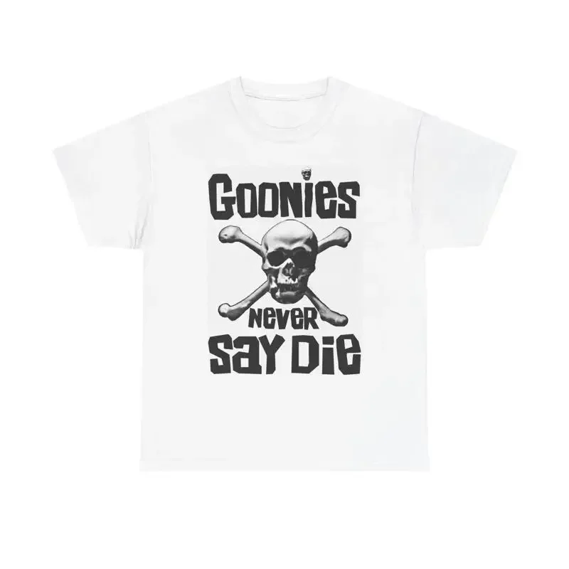 Camiseta de los Goonies, nunca digas que te rindes, divertida, de algodón grueso.