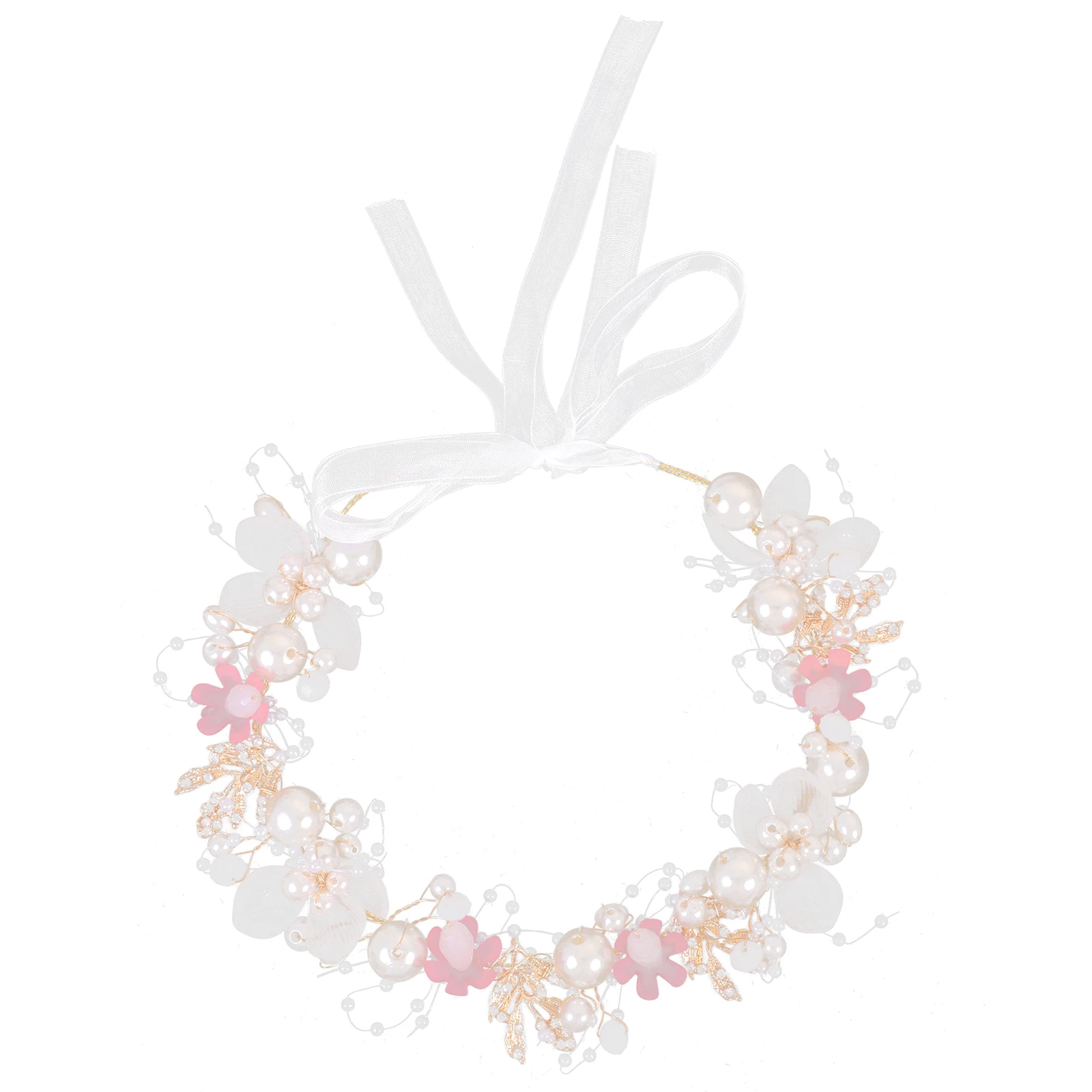 

Pearl Embellished Headband Ribbon Hairband Fashion Jewelry Women Girls Party Wedding Festival Hair Accessories Streamer Hoop