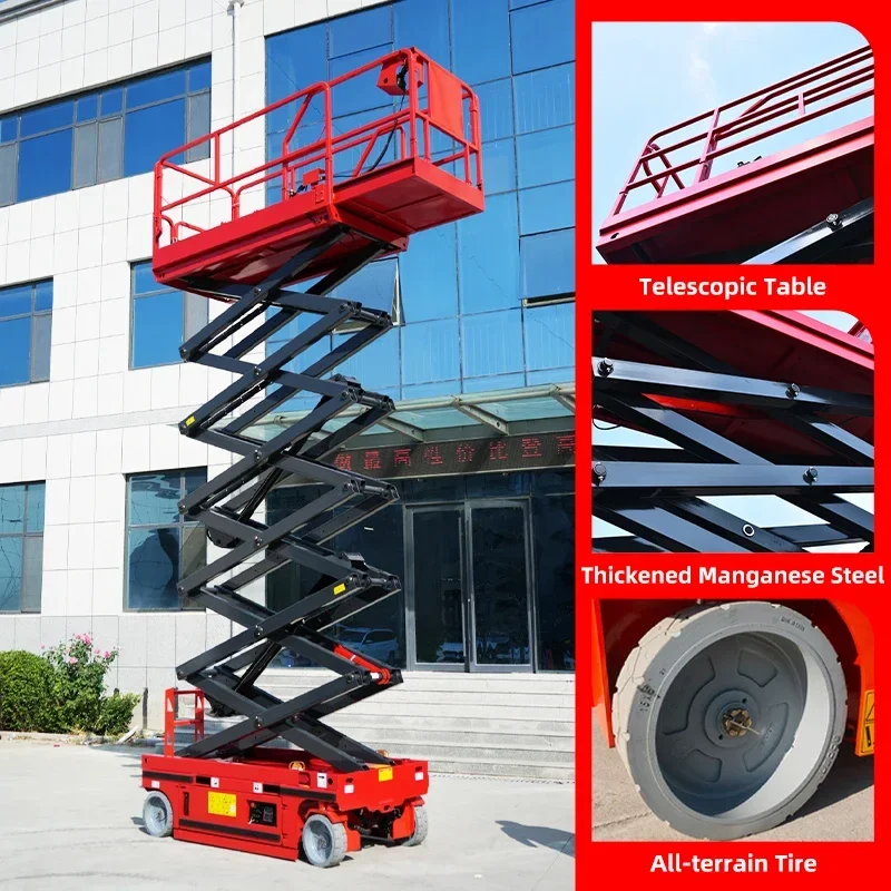 Platform 10 Meters Lift Freight Elevator Mobile Hydraulic Climbing Car Automatic Self-Propelled Scissor
