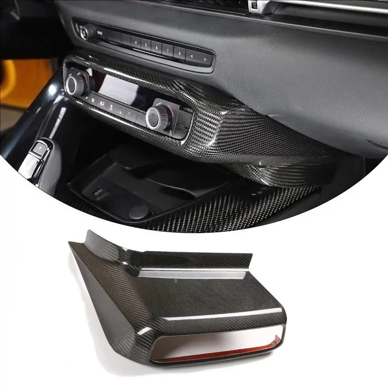 

For Toyota Supra A90 MK5 Real Dry Carbon Fiber 19-2022 Dashboard Horn Frame Center Console Panel Trim Cover Volume Knob Housing
