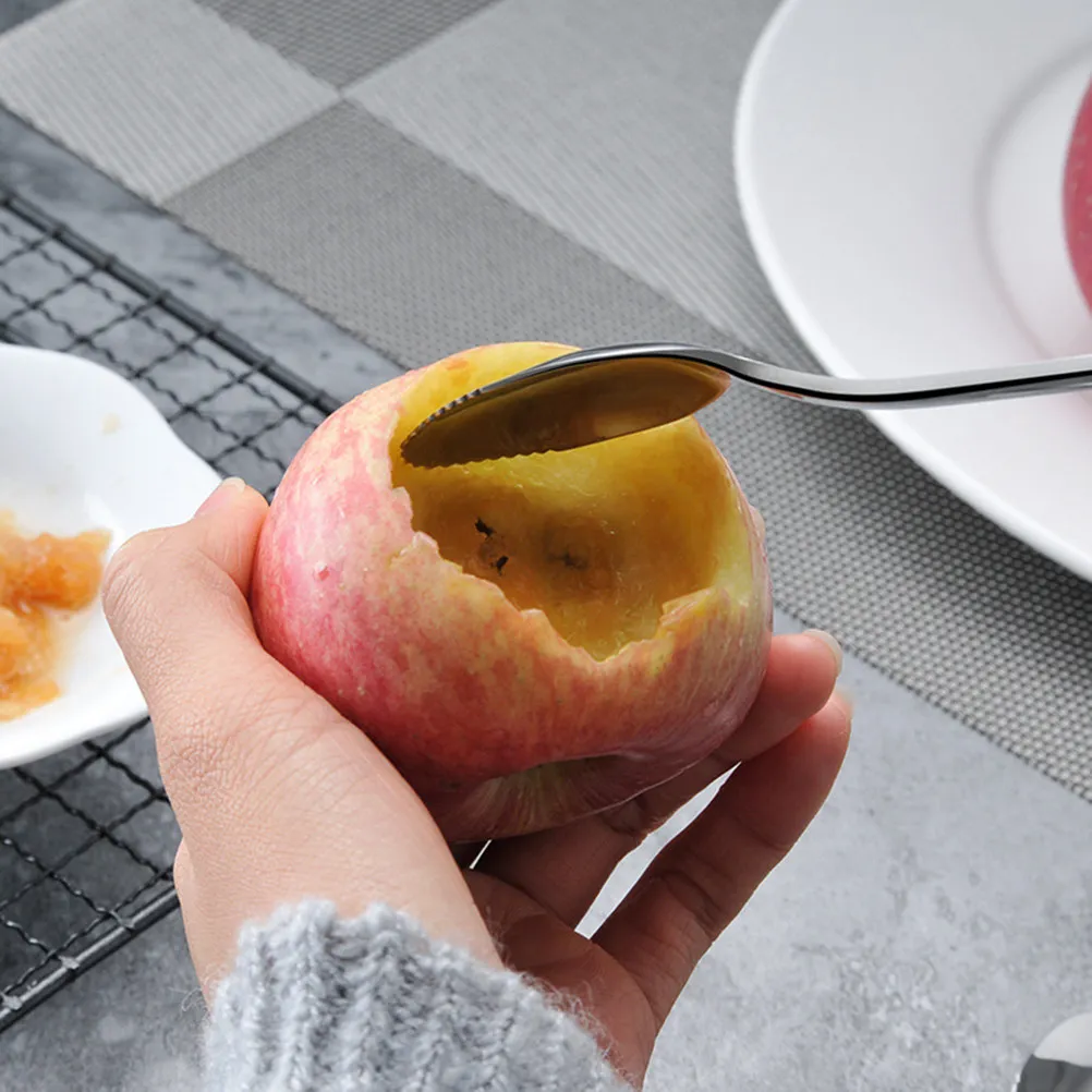 

3Pcs 304 Stainless Steel Fruit Spoon Set Ergonomic Thick Handle Glossy Finish for Baby Feeding Infant Dessert Coffee Grapefruit