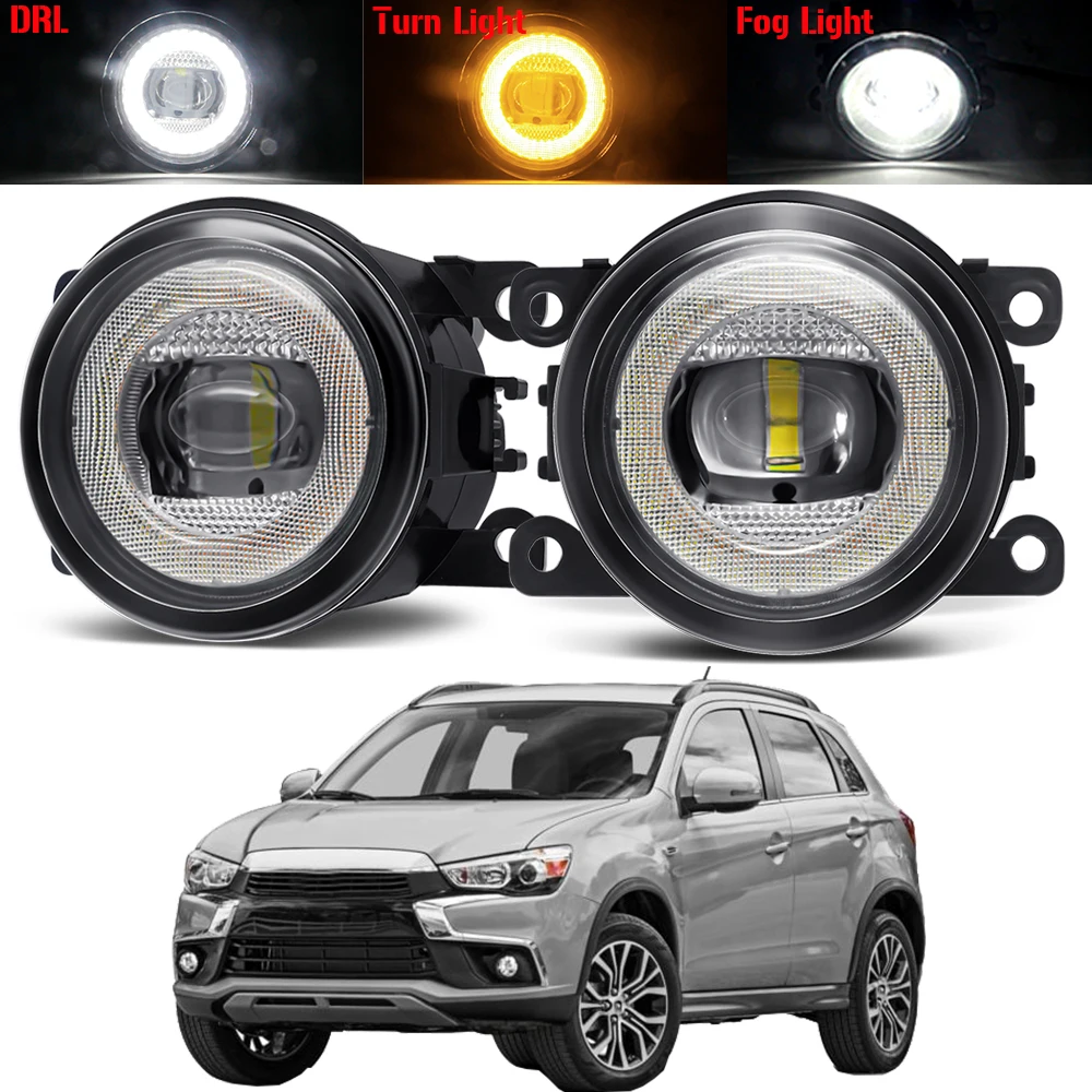 

2 Pieces 30W LED Fog Light Assembly For Mitsubishi RVR 2011-2019 Car Angel Eye Fog Turn Signal Daytime Running Lamp 8000LM 12V