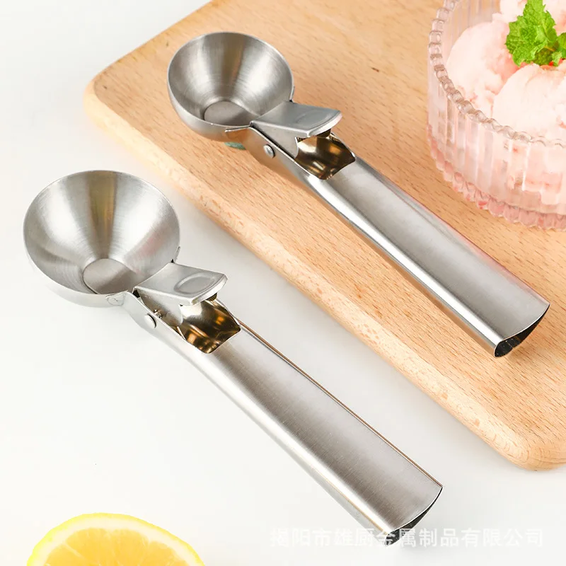 

Stainless steel ice cream scoop dessert spoon multifunctional thickened and rebounding scoop