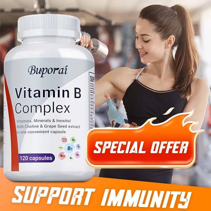 

Vitamin B Complex - Fatigue, Digestion, Stress, Mood Formula, Boosts Energy and Metabolism, Dietary Supplement