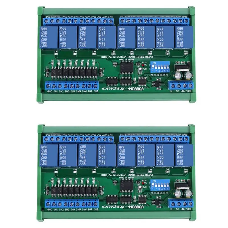 carte-relais-solide-2x-dc-24v-8-canaux-rs485-modbus-rtu-uart-avec-interrupteur-de-controle-a-distance-boitier-din35-pour-controle-d'automatisation-plc