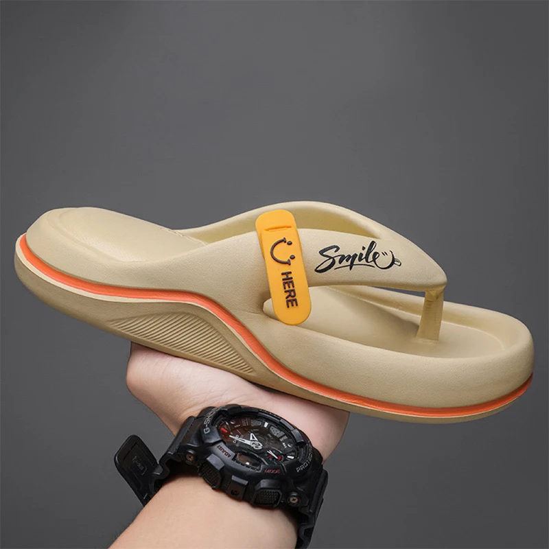 Zapatillas de verano, chanclas de suela gruesa de EVA, sandalias tipo Tanga para hombre, zapatos para parejas de interior y exterior para hombres, zapatillas cómodas de suela blanda