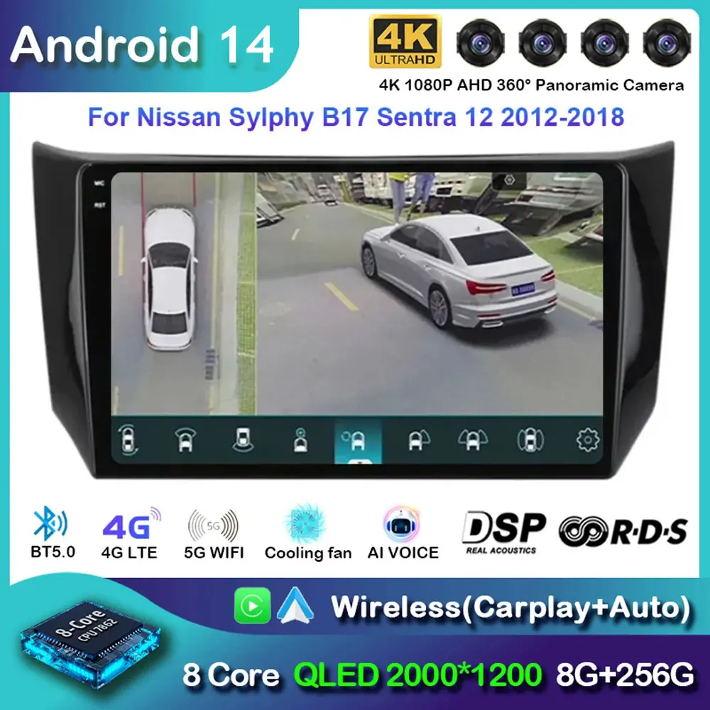 

Android 14 Carplay Auto Auto Radio Voor Nissan Sylphy B17 Sentra 12 2012 2013 2014-2018 Gps Multimedia Video Speler Stereo 2din