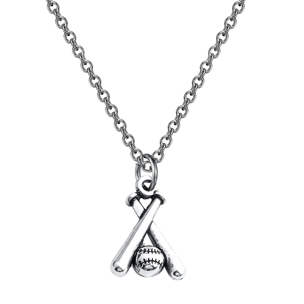 

Baseball Necklace Alloy Pendant Shaped Jewelry Sports Themed Elegant Design Necklace Pendant Gift Idea