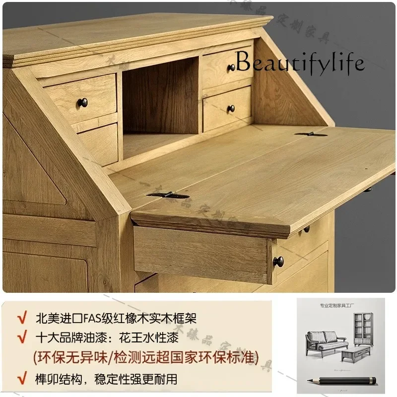 

Комод из цельного дерева BJ, вилла, антикварный стол, комод, складной шкаф для хранения в спальне