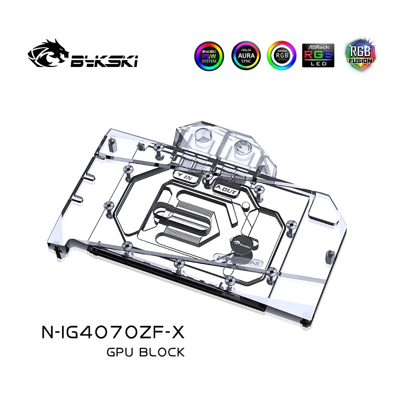 Bykski N-IG4070ZF-X وحدة معالجة الرسومات كتلة المياه لـ GeForce RTX 4070 بطاقة فيديو المعركة المبرد التبريد النحاسي RGB AURA