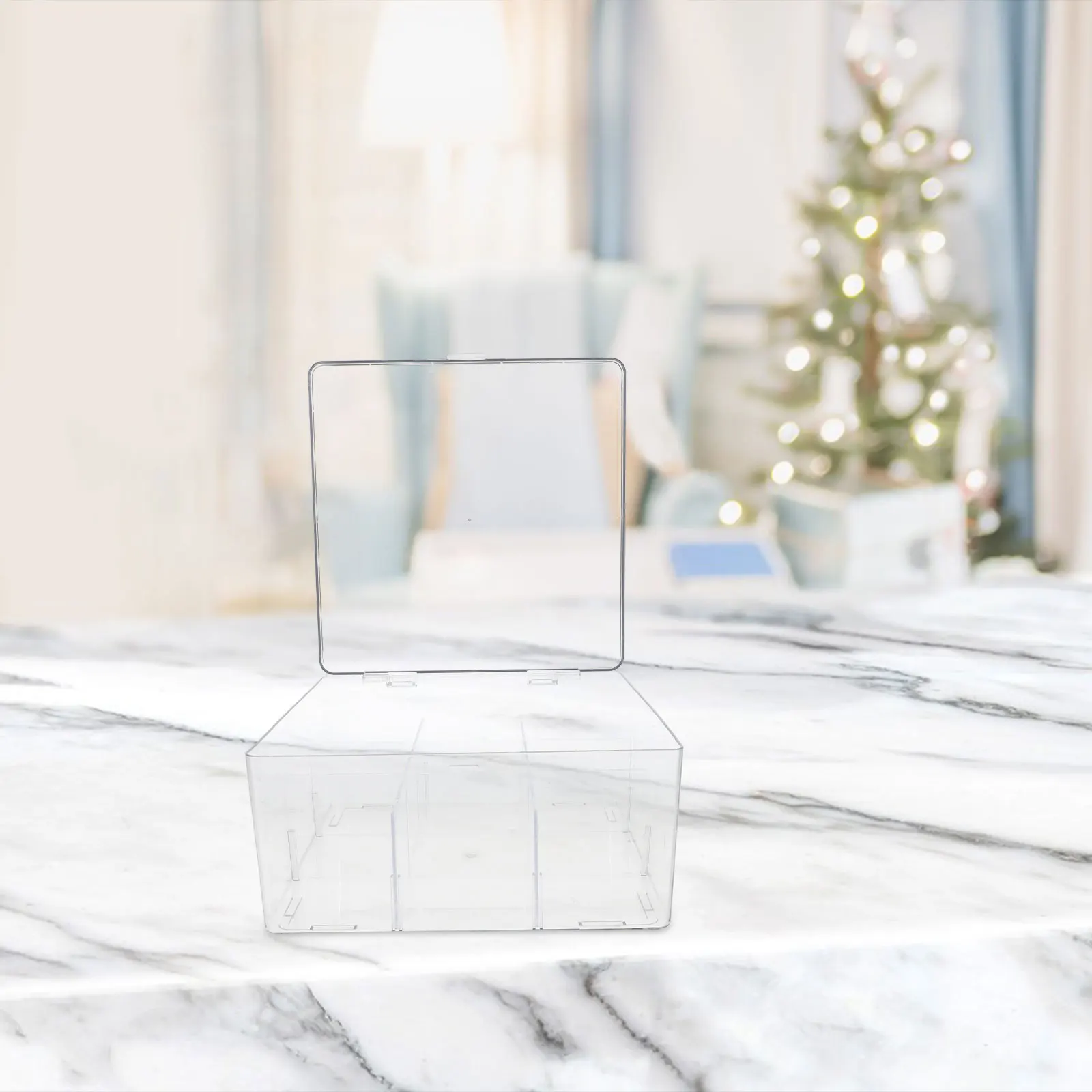 

Divided Card Storage Box Game Cards Organizer Holder Desktop Display Case Acrylic