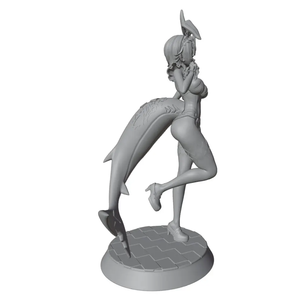 1/24 75mm Female Warrior Resin Model Kits  3D Printed Gray Model Figurine DIY Doll Model Unassembled And Unpainted view 5