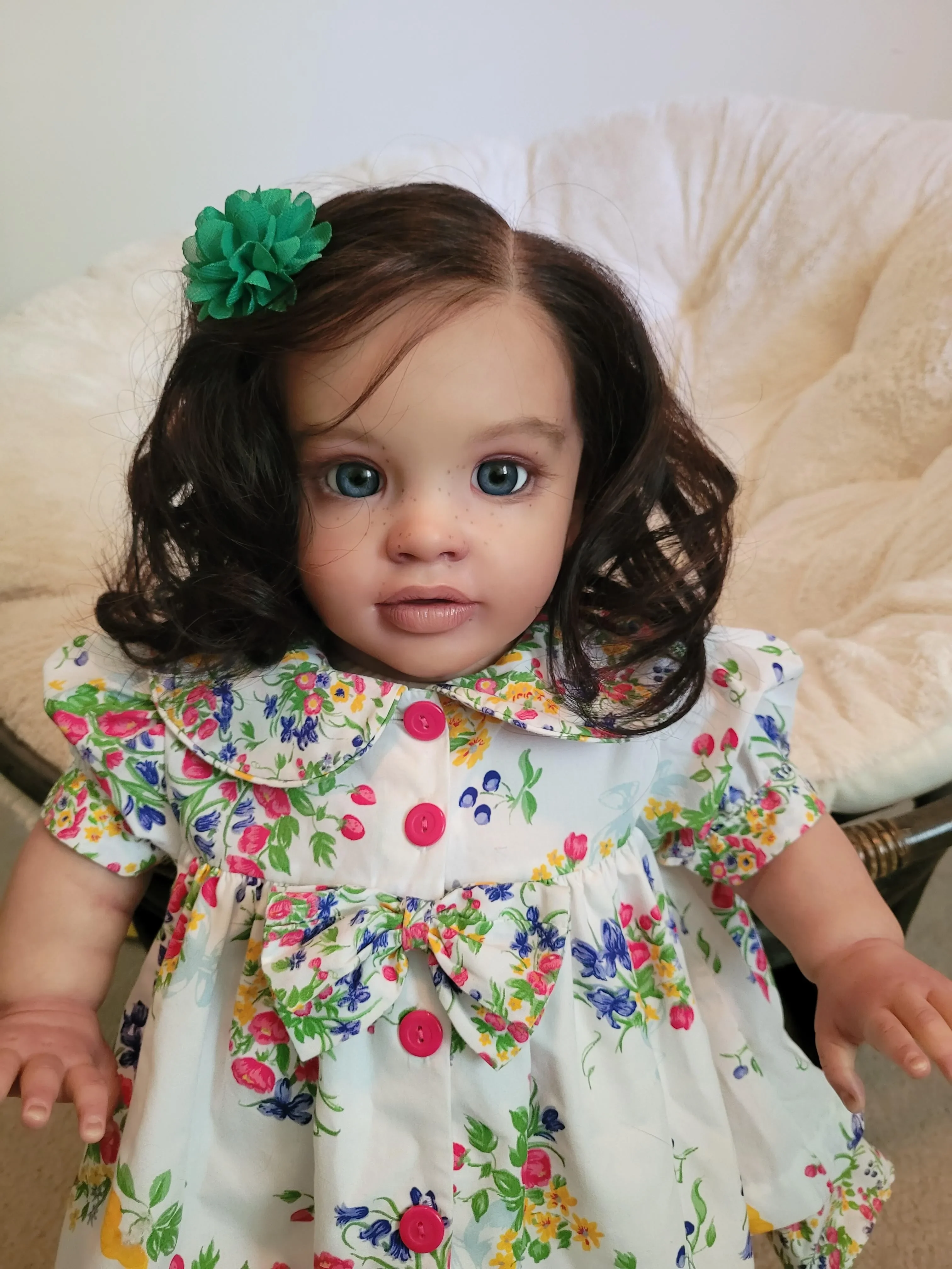 SINO-BB Artist Painting 26''Reborn Baby Doll Pippa Without Dress With Black Hair Already Finished doll Toys For Children