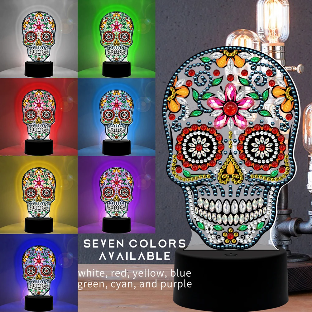 

Diamond Painting LED Lamp Light 5D Diamond Embroidery Landscape Rhinestones DIY Diamond Christmas Halloween Night Light Gift