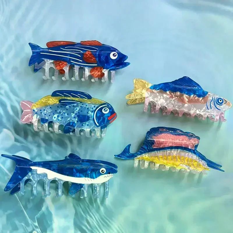 

Милая мультяшная заколка-краб в виде морского животного, имитирующая рыбу, модная заколка-краб в стиле INS, аксессуар для волос