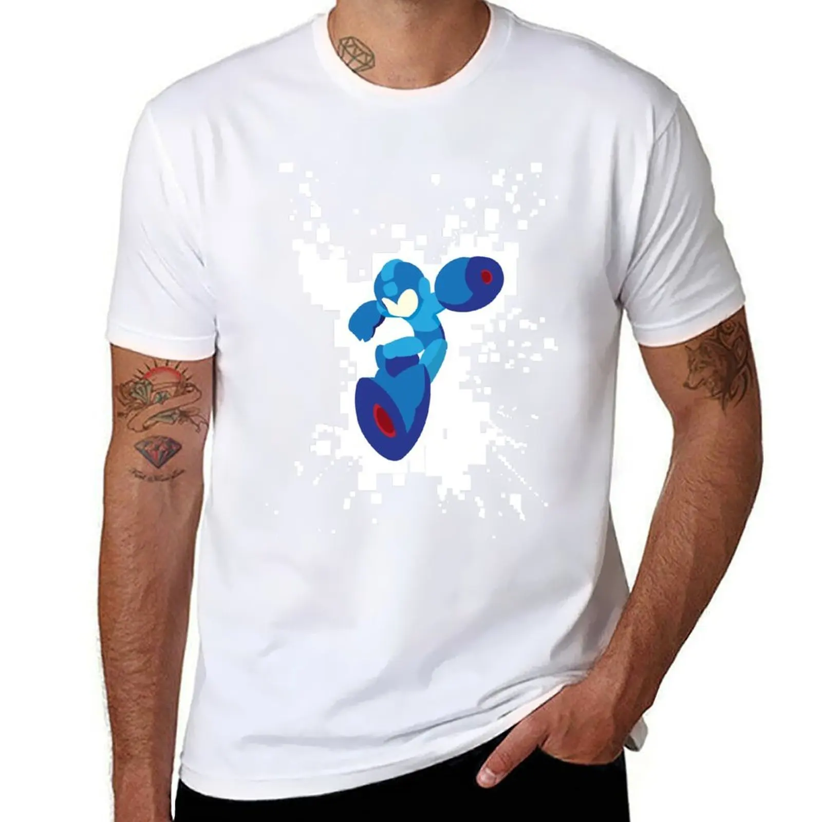 

Mega Man Pixel Jump Tee T-Shirt t shirts designer mens graphic t shirts T-Shirt