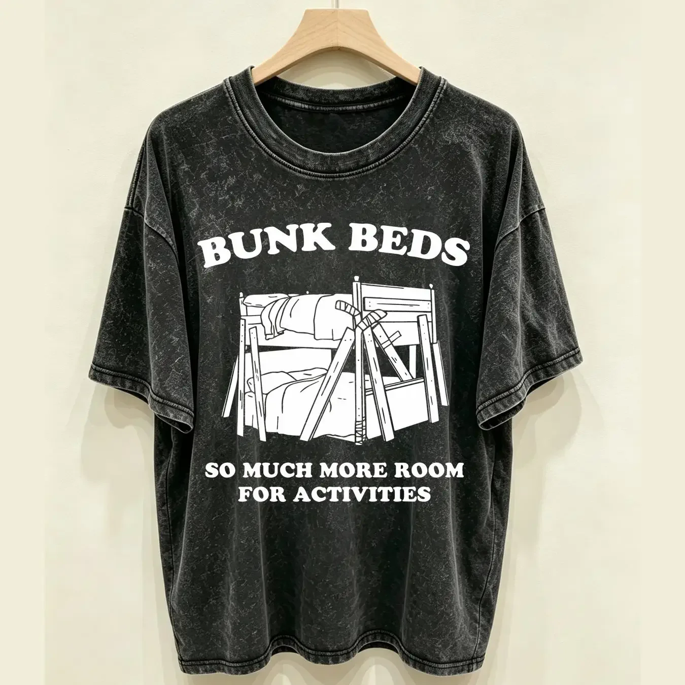 washed T Shirt Will Ferrel BUNK BEDS Funny Step Brothers Comedy Movie S 6XL vintage Washed Slightly Soft Stretched Casual