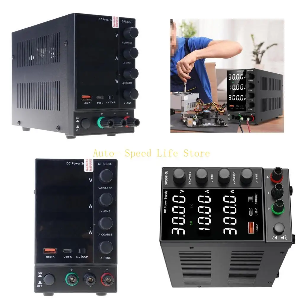 

02DA Power Supply Adjustable 0 to 30V/60V/120V/160V Encoders Knob for Precisions Control