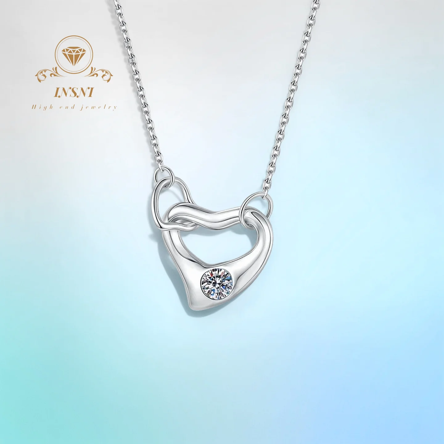 

Потрясающее колье с муассанитом 1 карат, цвет D, оригинальный дизайн, двойная застежка-сердце, серебро S925, сертифицированная новая коллекция