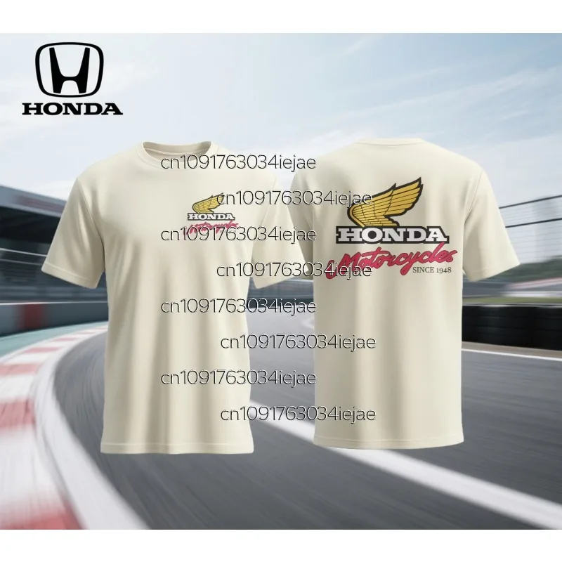 تي شيرت صيفي للرجال لسباق الدراجات النارية Honda HRC بأكمام قصيرة يسمح بالتهوية لراكبي الدراجات الحضرية وسائقي الدراجات النارية في الهواء الطلق