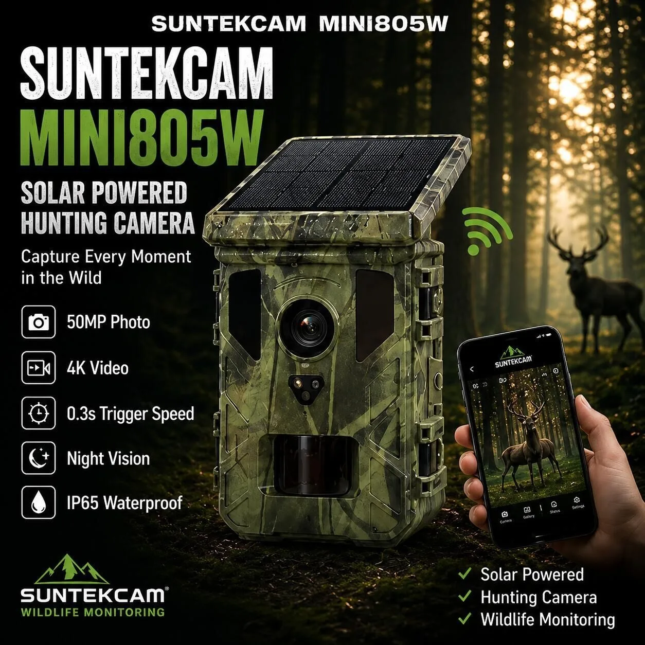 new-50mp-4k-wifi-bluetooth-infrared-night-vision-tracking-hunting-waterproof-camera-mini805w-app-view