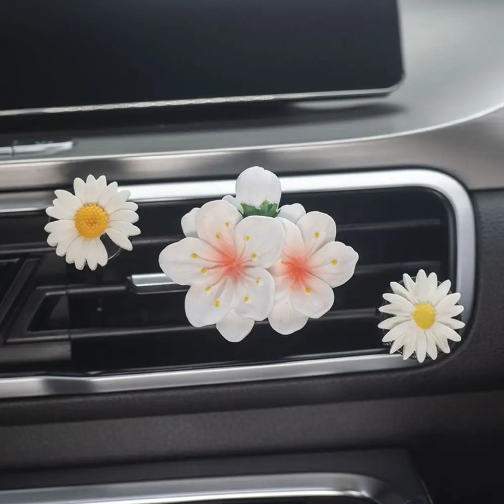 

3 pcs Peach Blossom Auto Aromatherapy Decorative Perfume Diffuser Car Air Freshener Car Interior Accessories Clip Car Ornament