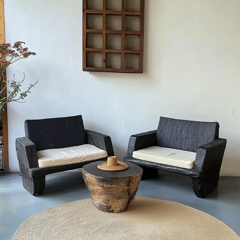 مجموعات أثاث الحدائق البلاستيكية الرجعية المفروشات حديقة أثاث الحدائق مجموعات النسيج البلاستيك جياردينو أريدو أثاث الفناء #5