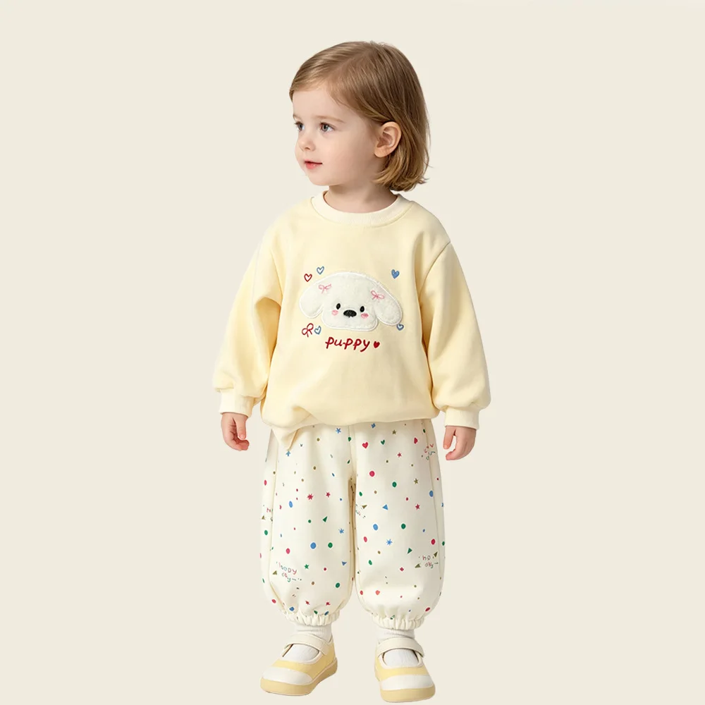2026 Neue Herbst-Babykleidung für Jungen und Mädchen, Kleinkind-Patchwork-Set mit Hasen-Stickerei, Sweatshirt+Hose, 2-teiliger lässiger Trainingsanzug für Kinder – Detail 4