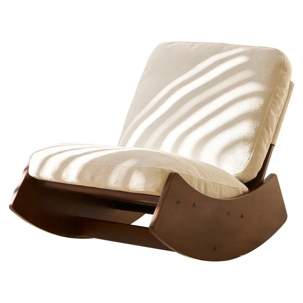 Comfortable Glider Rocking Chair, High-Quality Upholstery Glider Chair, Solid Wood Frame, Perfect for Multiple Settings Accent