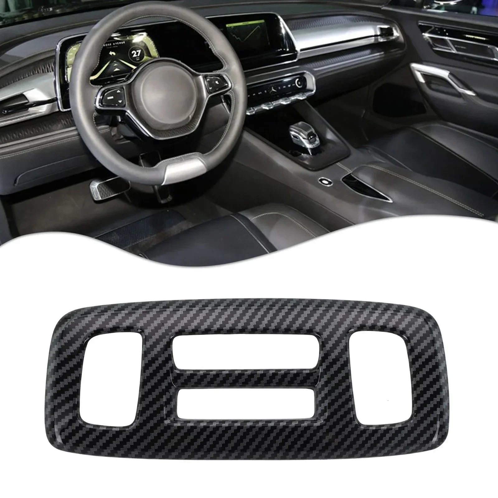 4) Car Rear Upper AC Control Switch Panel Trim For Kia Carnival KA4 2020 2022 Carbon Fiber Factory Specifications