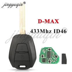 jingyuqin Remote Car Key Contro Fit for ISUZU D-Max M-UX 433.92Mhz ASK ID46 Chip TOY43 2Buttons Auto Key Fob Replacement