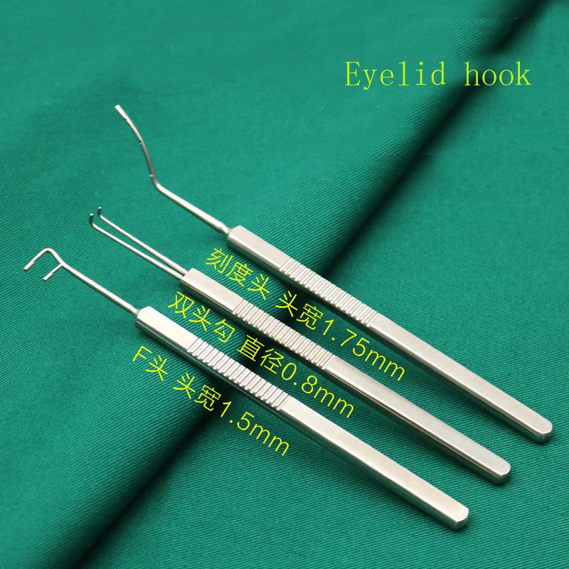 Crochet pour œil de strabisme ophtalmique en acier inoxydable, instruments d'ophtalmologie avec trous et sans trous