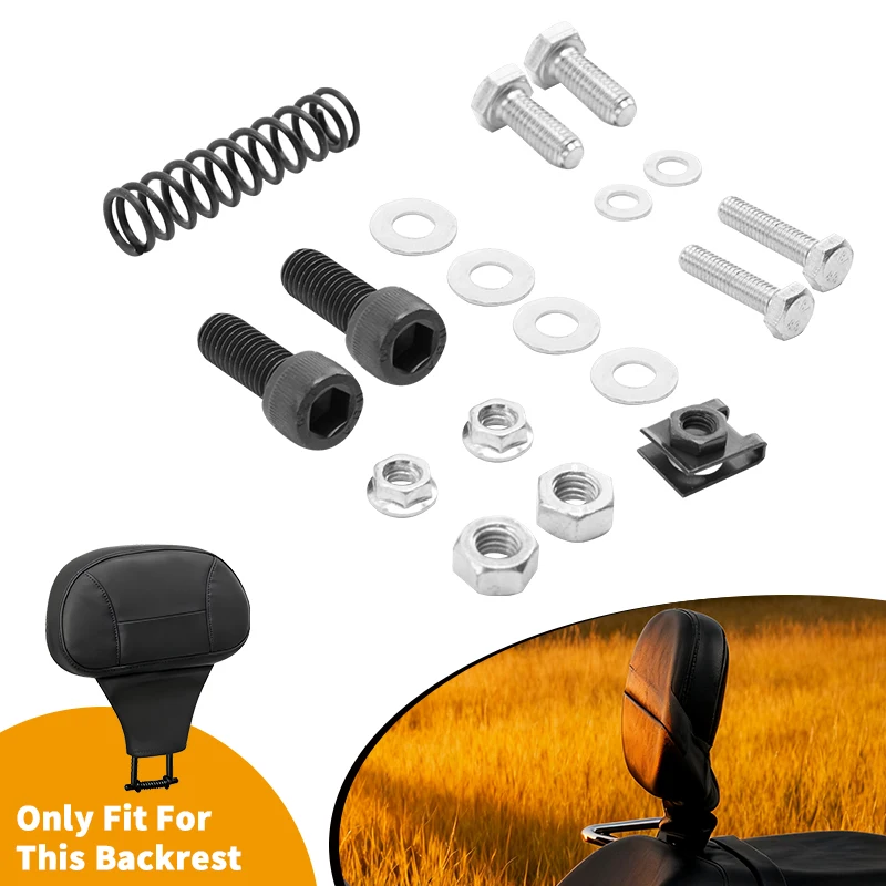 

Motorcycle Front Driver Backrest Bolt Rider Screw Docking Hardware Kit For Harley Touring Road King Street Glide Electra 2009-up