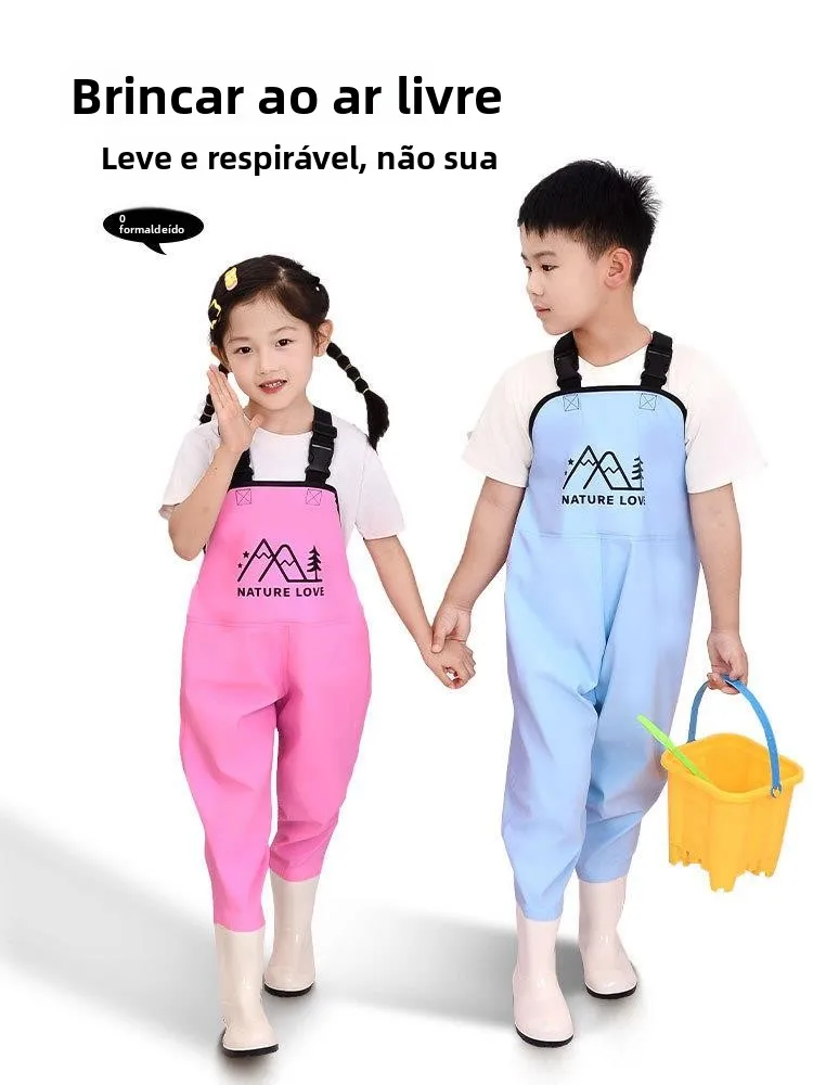 children's-waterproof-overall-clothes-sand-and-water-playwear-nursery-downpour-suit-raincoat-and-boots-beach-fishing-gear